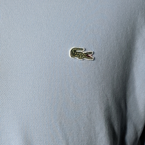 Vintage LACOSTE Small Logo Polo Shirt Top Pale Blu - Picture 2 of 5